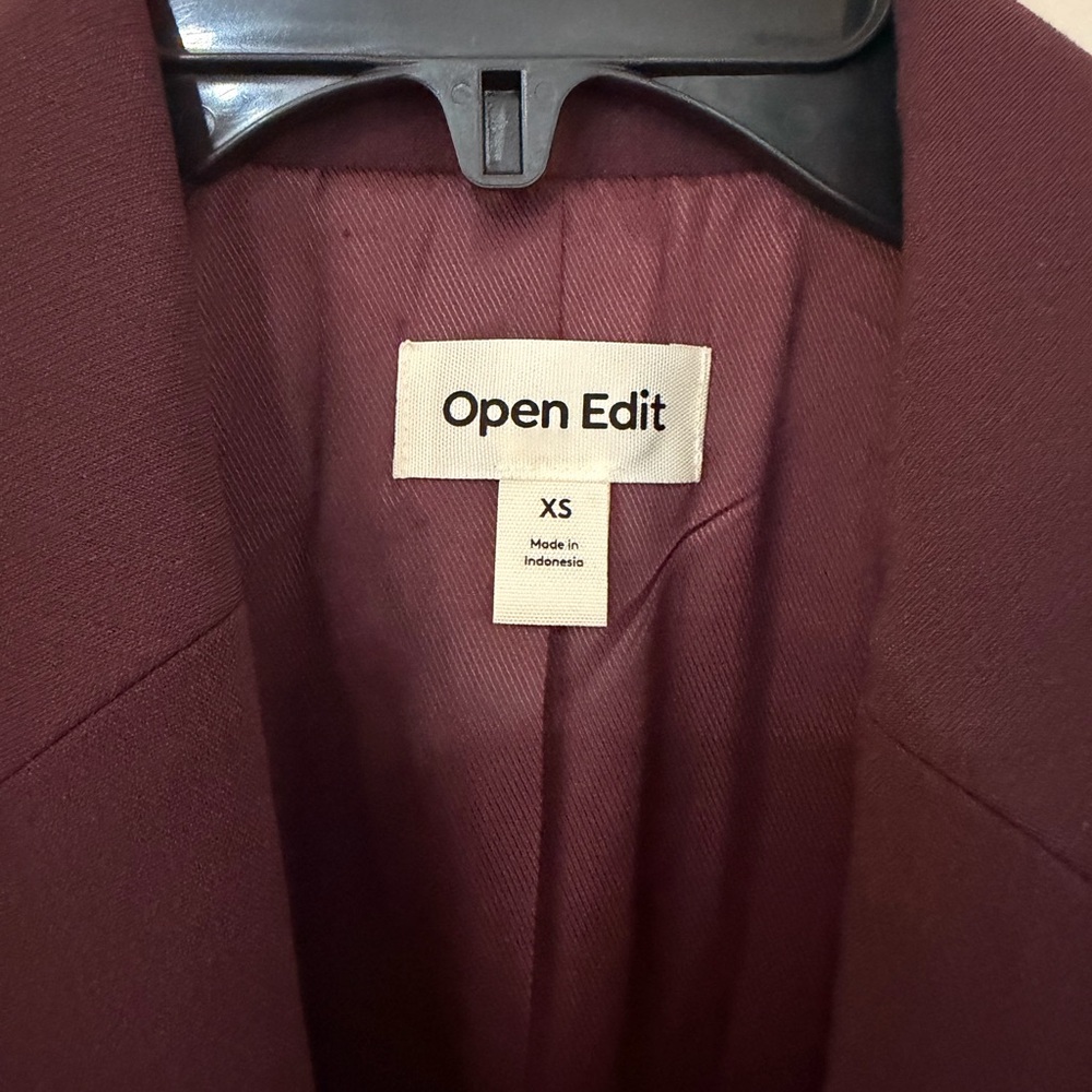 Chic Burgundy Long Blazer by Open Edit - Picture 2 of 7